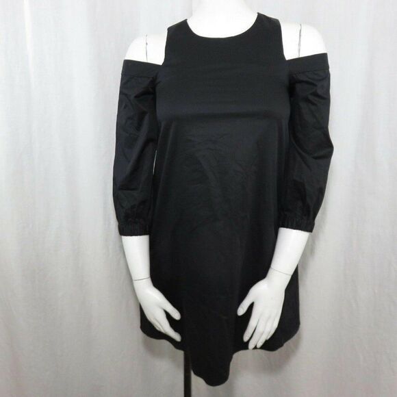 NEW TIBI NEW YORK 4 STRUCTURED CREPE CUT OUT RUFFLE SLEEVE DRESS - Picture 2 of 11
